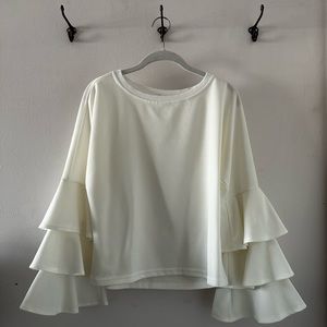 Amazon Women's Round Neck Ruffle Long Sleeve Blouse